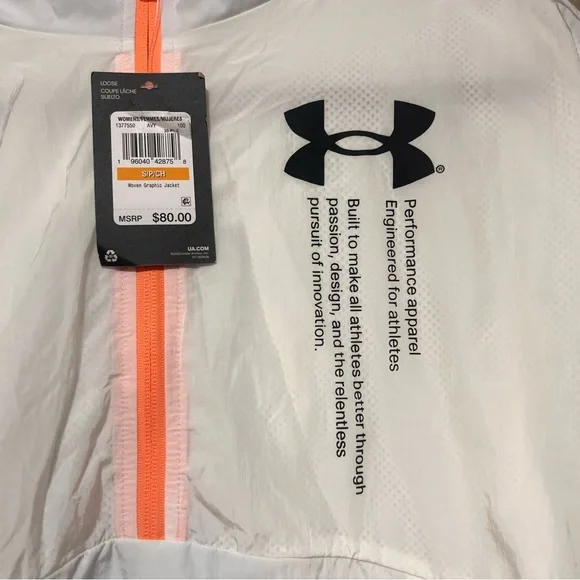 NEW Under Armour Women's UA Woven Graphic Rain Activewear Jacket Hood Running - Picture 7 of 9